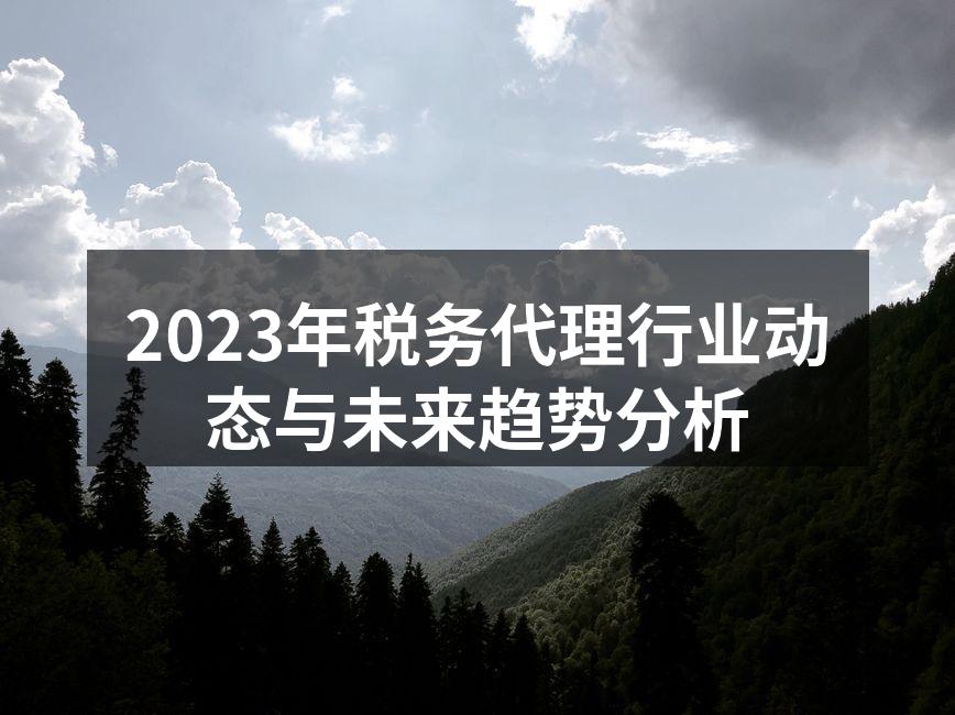 2023年税务代理行业动态与未来趋势分析